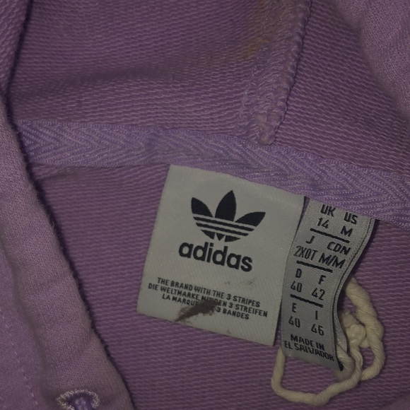 Light purple cropped adidas hoodie. Size US medium. - Picture 3 of 4